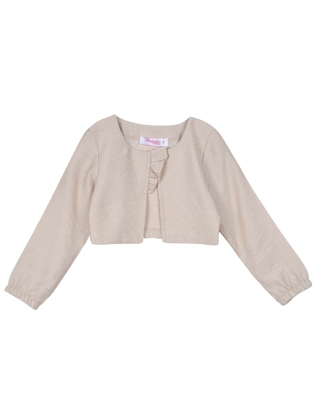 Μπολερό σε μπεζ χρώμα για κορίτσι 80%visc15%cott5%ny.Regular Fit.
