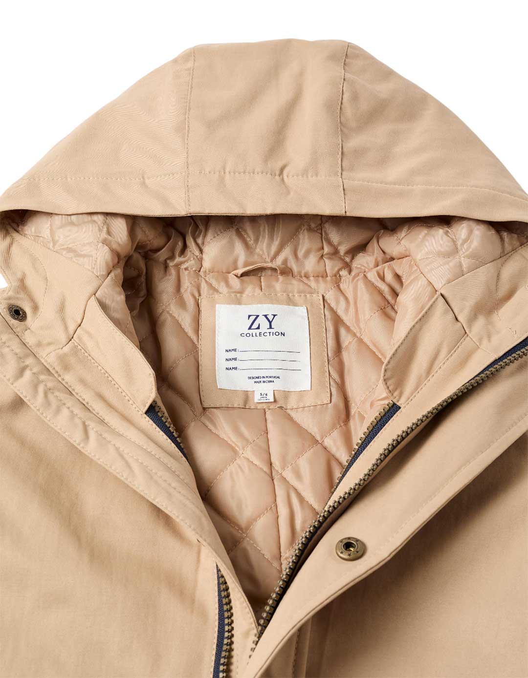 Μπεζ παιδικό μπουφάν αγόρι 3 σε 1 με αποσπώμενο γιλέκο Zippy