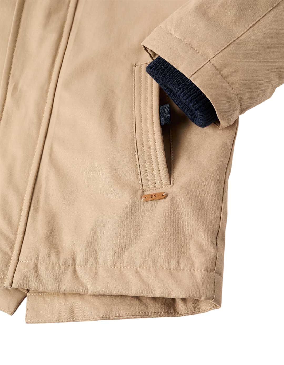 Μπεζ παιδικό μπουφάν αγόρι 3 σε 1 με αποσπώμενο γιλέκο Zippy