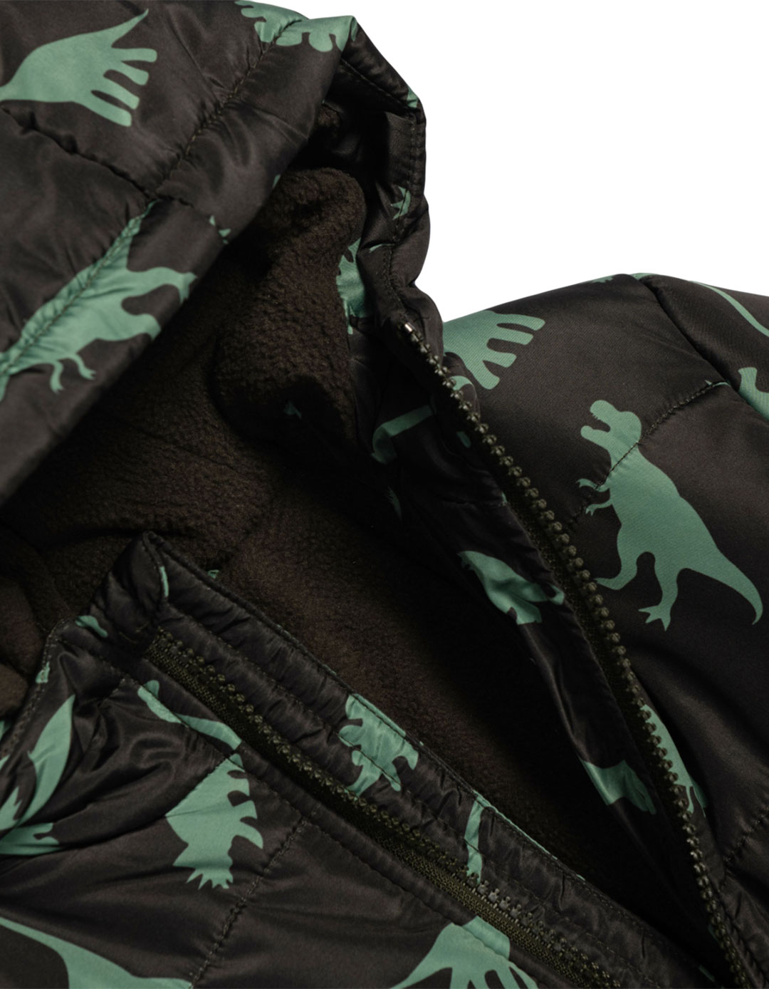 Παιδικό μπουφάν αγόρι χακί με δεινόσαυρους Funky Kids