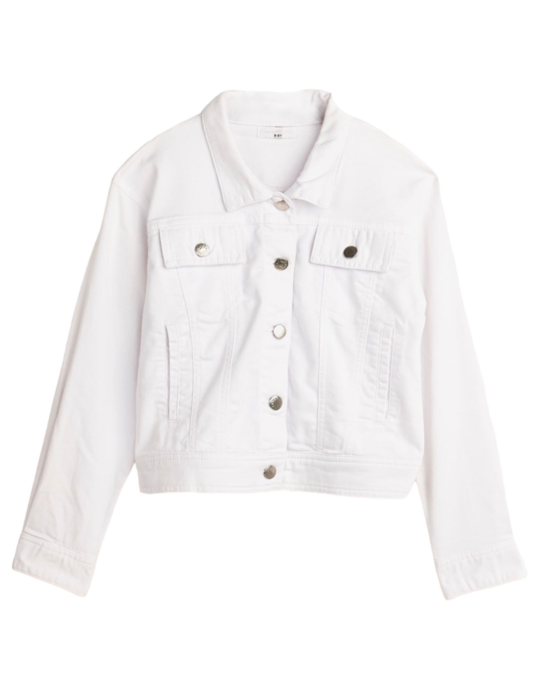 Παιδικό μπουφάν για κορίτσι 98% cotton 2% elastan, λευκό. Regular Fit.  Παιδικό μπουφάν για κορίτσι 98% cotton 2% elastan, λευκό. Regular Fit.