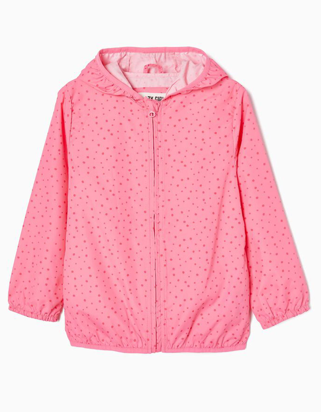 Κοριτσίστικο ροζ αντιανεμικό μπουφάν με κουκούλα, Slim Fit, 85% βαμβάκι, 15% πολυεστέρας. Κοριτσίστικο ροζ αντιανεμικό μπουφάν με κουκούλα, Slim Fit, 85% βαμβάκι, 15% πολυεστέρας.