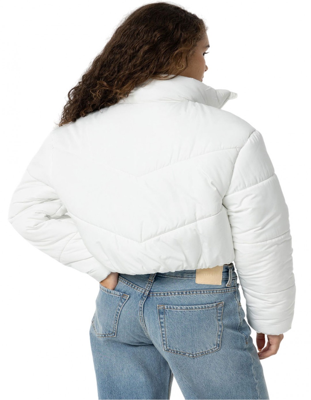 Παιδικό μπουφάν κοντό για κορίτσι, λευκό, Regular Fit, 100% πολυεστέρας. Παιδικό μπουφάν κοντό για κορίτσι, λευκό, Regular Fit, 100% πολυεστέρας.