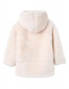 Μπεζ παιδικό μπουφάν με κουκούλα και γούνινη υφή για κορίτσι