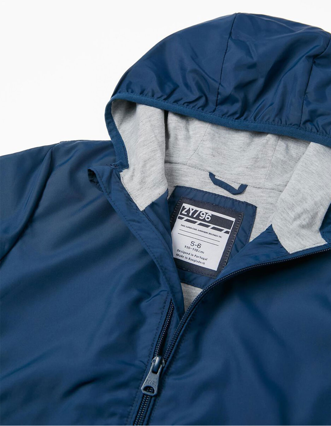 Μπλε αντιανεμικό μπουφάν για αγόρι, Slim Fit, 85% βαμβάκι, 15% πολυεστέρας,