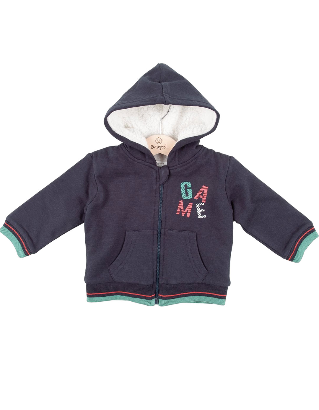 Βρεφικό μπουφάν-ζακέτα για αγόρι, μπλε, Regular Fit, 100% βαμβάκι.