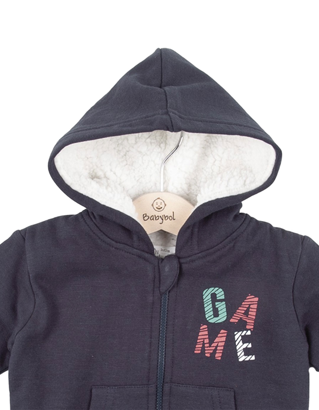 Βρεφικό μπουφάν-ζακέτα για αγόρι, μπλε, Regular Fit, 100% βαμβάκι.