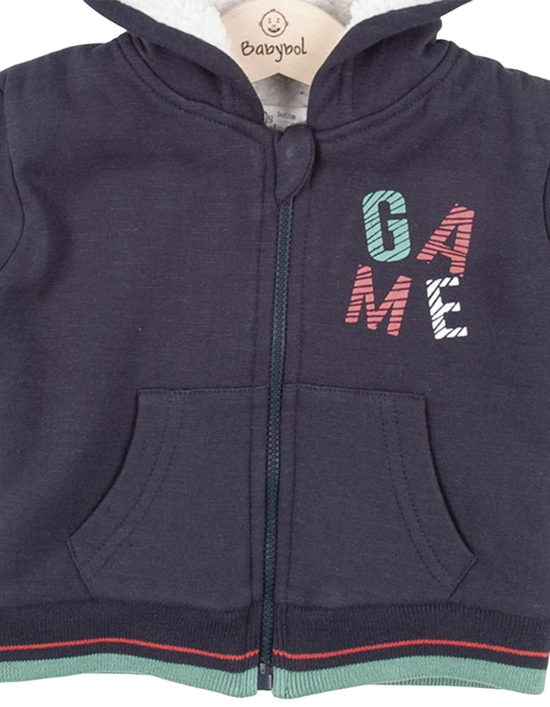 Βρεφικό μπουφάν-ζακέτα για αγόρι, μπλε, Regular Fit, 100% βαμβάκι.