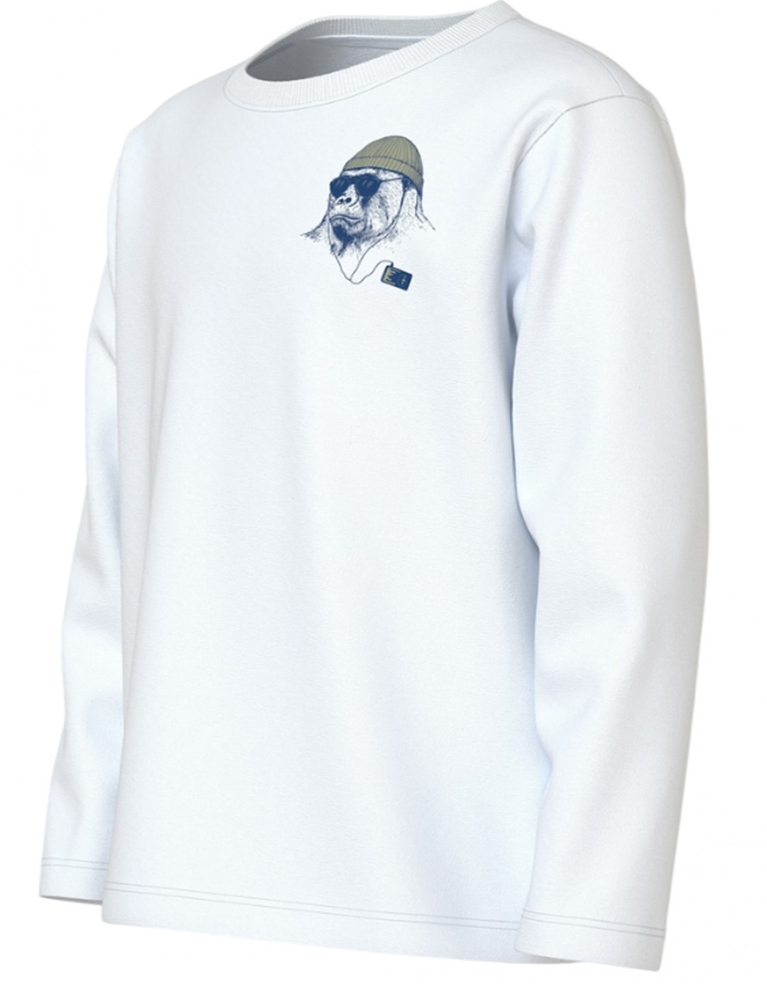 Μπλούζα αγόρι λευκή Name It με τύπωμα μαϊμού 8 έως 14 ετών