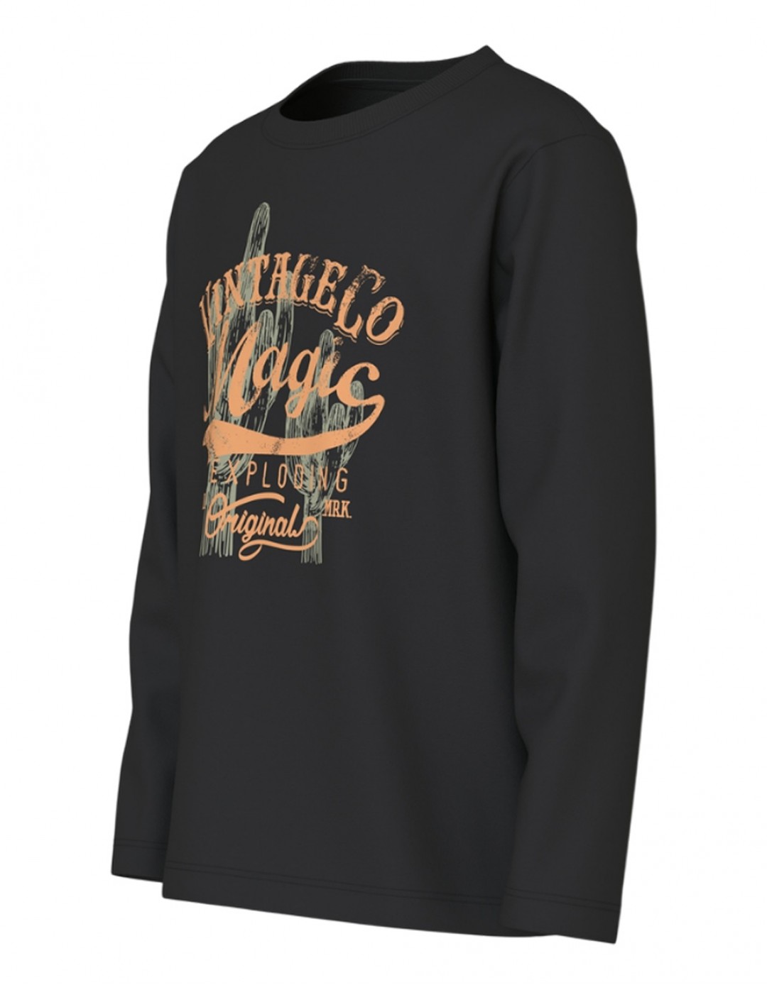 Παιδική μπλούζα μαύρη με στάμπα Vintage Magic για αγόρια