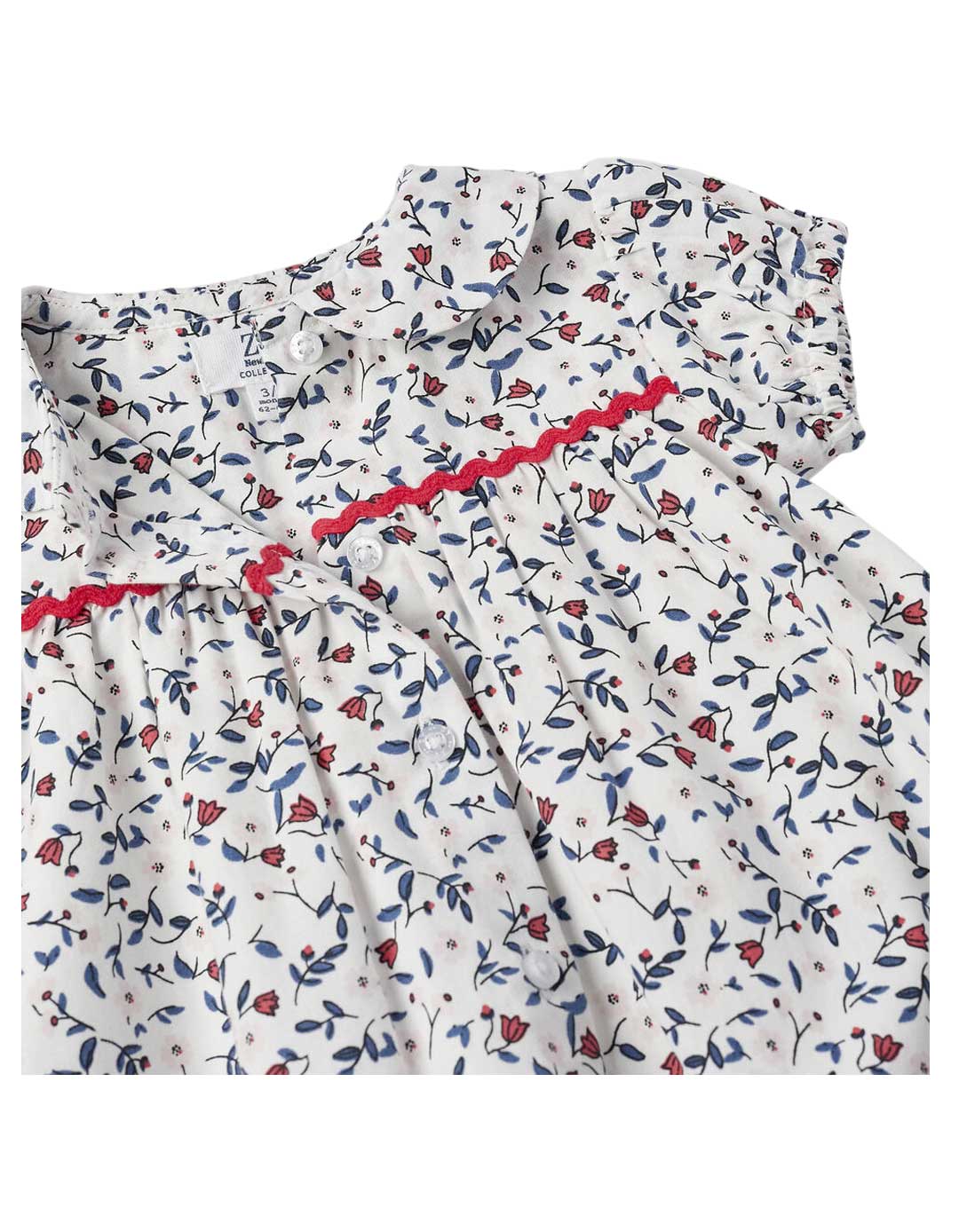 Φόρεμα floral για νεογέννητο κορίτσι, λευκό, Slim Fit, 100% βαμβάκι. Φόρεμα floral για νεογέννητο κορίτσι, λευκό, Slim Fit, 100% βαμβάκι.