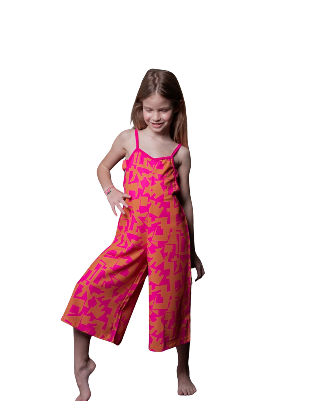 Ολόσωμη φόρμα για κορίτσι πορτοκαλί,100%pes.Regular Fit.