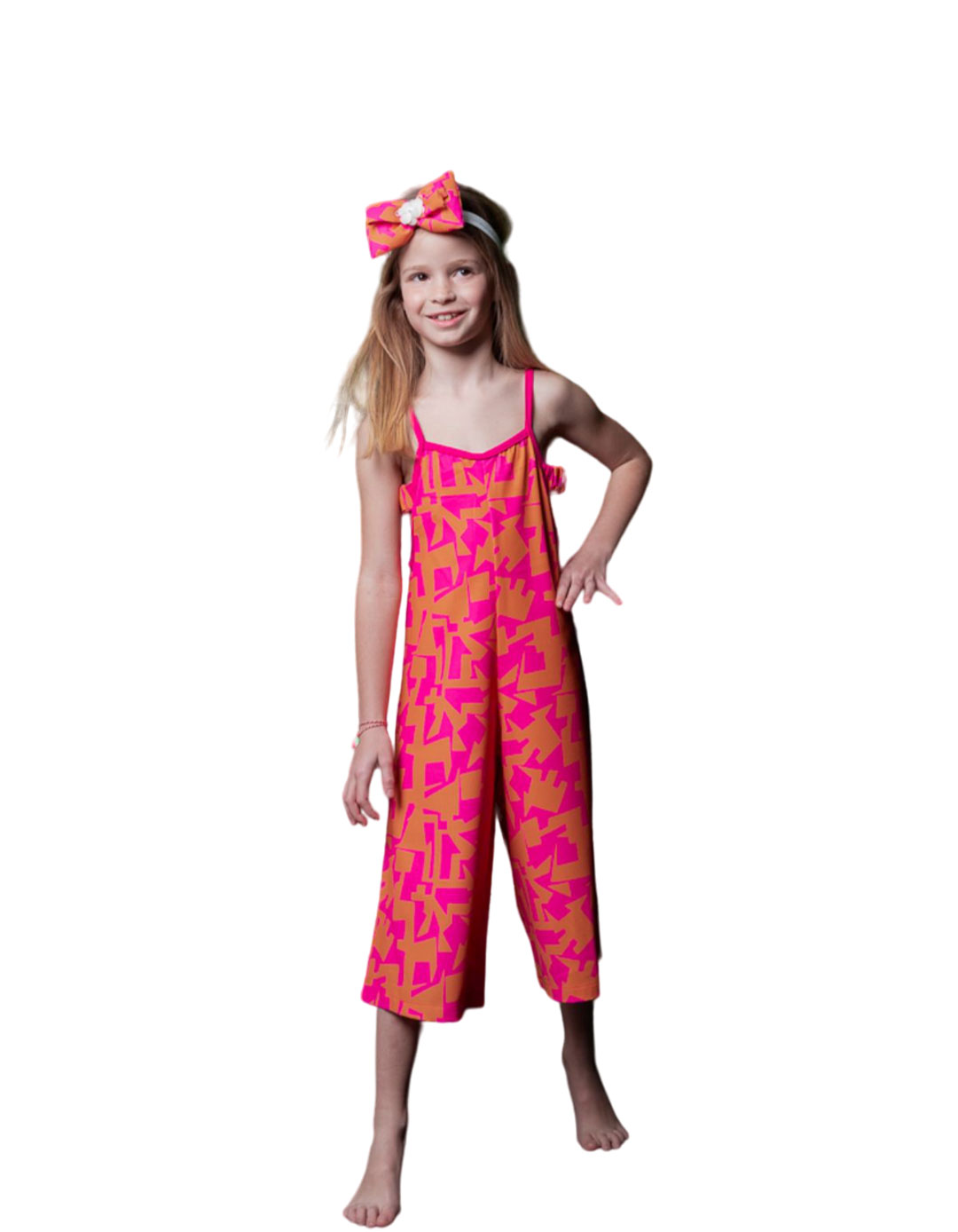 Ολόσωμη φόρμα για κορίτσι πορτοκαλί,100%pes.Regular Fit.