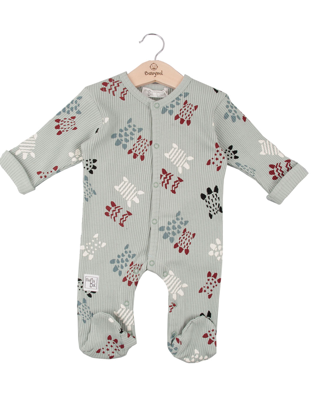 Ολόσωμο μακρυμάνικο εποχιακό φορμάκι unisex,φυστικί, Regular Fit, 95% βαμβάκι, 5% ελαστάνη.