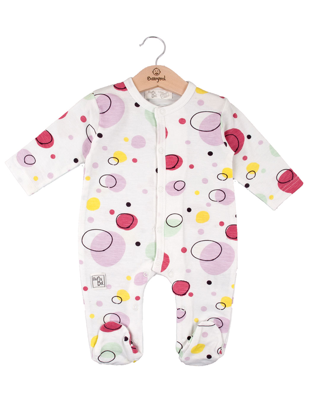 Ολόσωμο βρεφικό φορμάκι για κορίτσι, λευκό, Regular Fit, 95% βαμβάκι, 5% ελαστάνη.