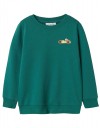 Παιδική μπλούζα φούτερ χωρίς χνούδι για αγόρι πράσινη, με στάμπα, Regular Fit, 100% βαμβάκι.