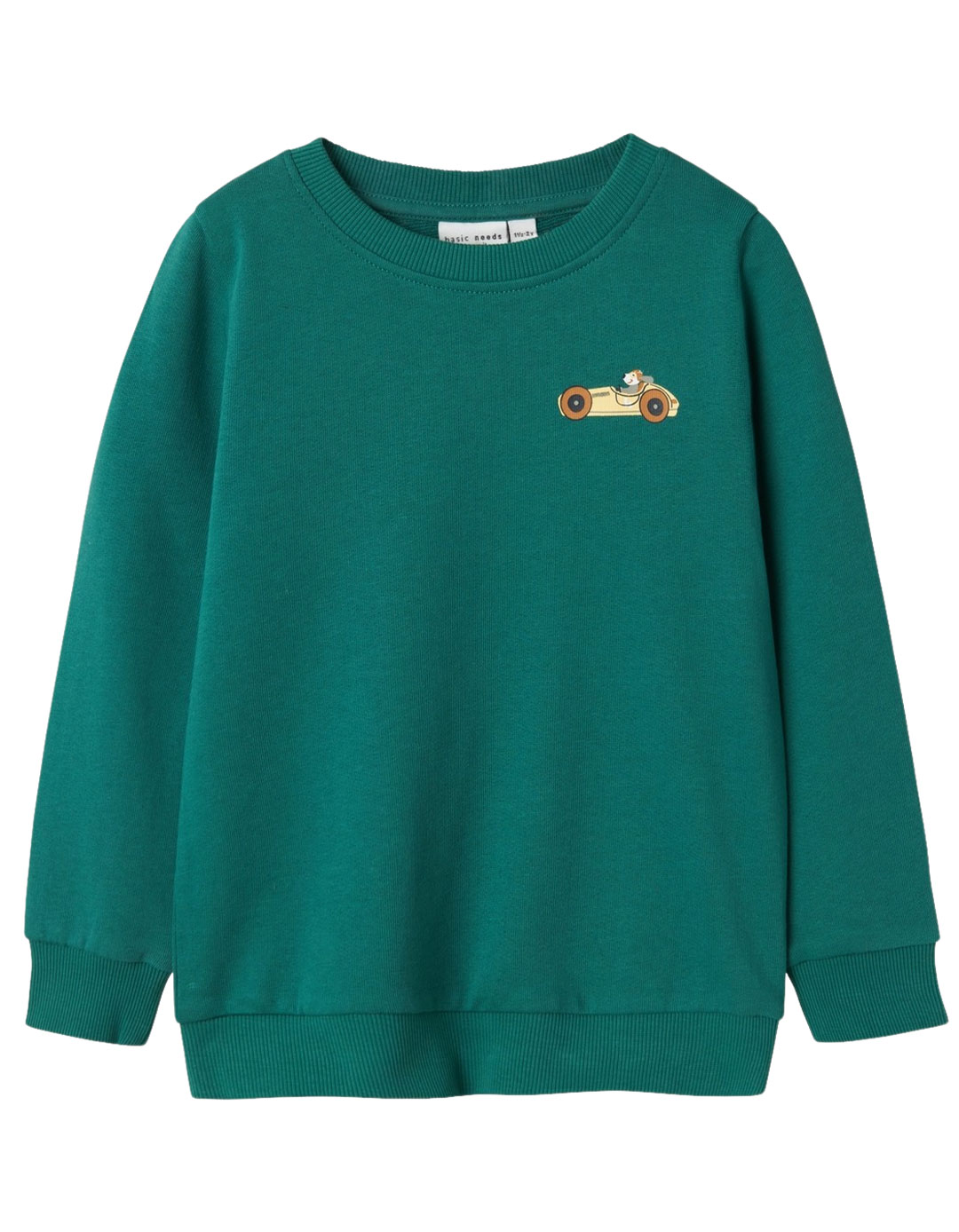 Παιδική μπλούζα φούτερ χωρίς χνούδι για αγόρι πράσινη, με στάμπα, Regular Fit, 100% βαμβάκι.