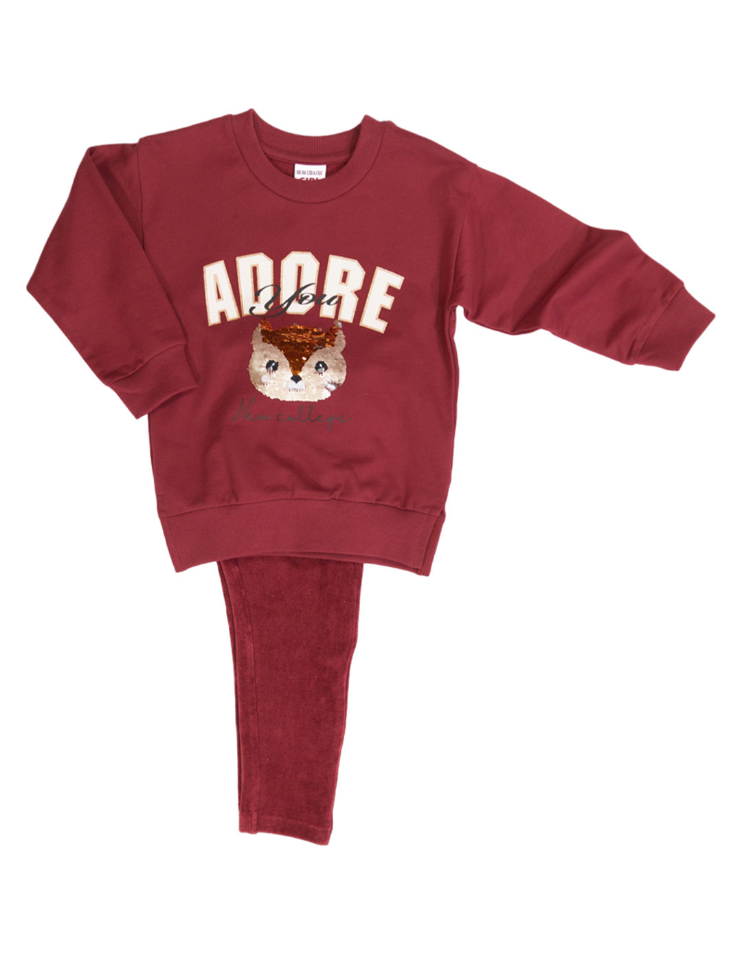 Παιδικό σετ για κορίτσι, μπορντό, Regular Fit, 80% βαμβάκι, 20% πολυεστέρας. Παιδικό σετ για κορίτσι, μπορντό, Regular Fit, 80% βαμβάκι, 20% πολυεστέρας.