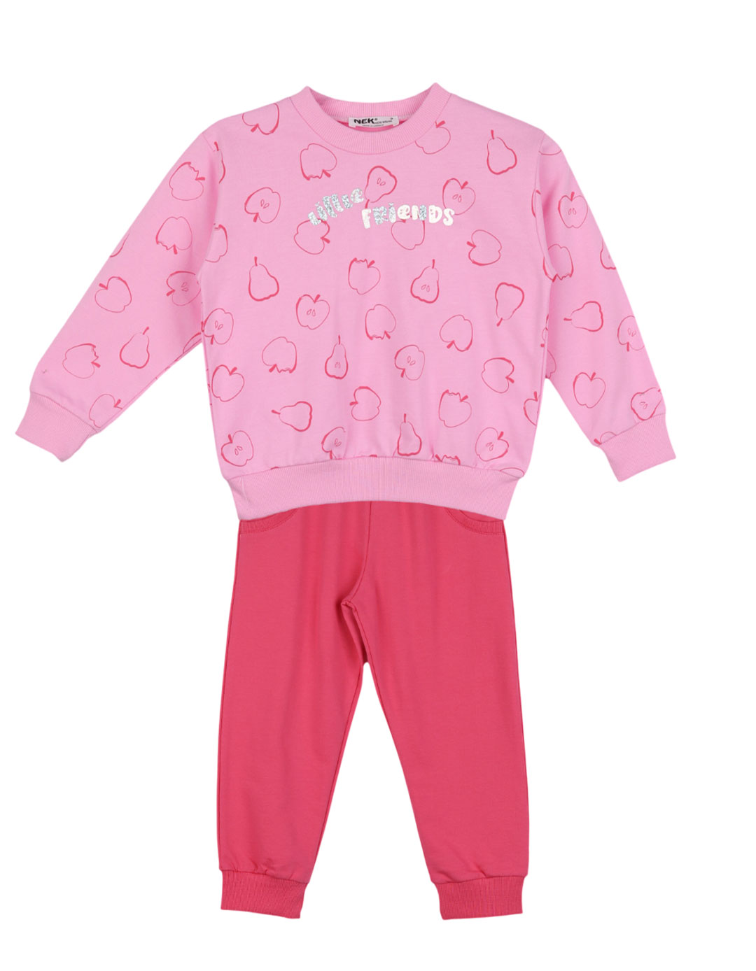 Παιδική Ανοιξιάτικη Φόρμα για Κορίτσια – NEK Kids Wear, Regular Fit, 100% βαμβάκι .Ροζ-φούξια.