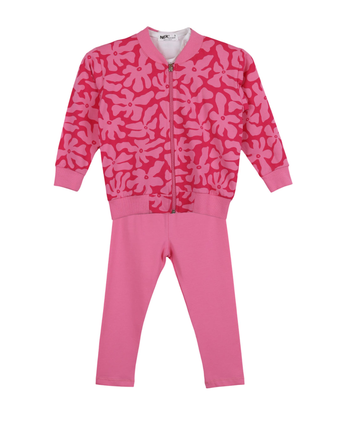 Παιδικό Σετ NEK Kids Wear – Ανοιξιάτικη Βαμβακερή Φόρμα σε Ροζ Αποχρώσεις ,Regular Fit, 100% βαμβάκι .