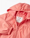 Αντιανεμικό μπουφάν για κορίτσια με κουκούλα, ροζ, Slim Fit, 100% πολυεστέρας. Αντιανεμικό μπουφάν για κορίτσια με κουκούλα, ροζ, Slim Fit, 100% πολυεστέρας.