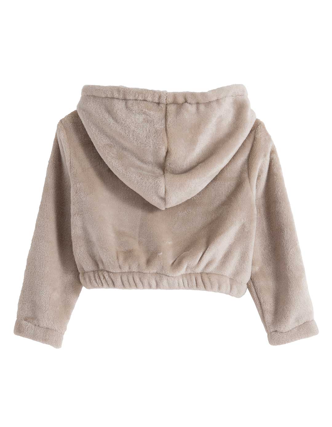 Παιδικό φόρεμα Babylonfashion γκρι με μπεζ ζακέτα από γούνα