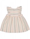 Βρεφικό ριγέ φόρεμα με βολάν και φιόγκο σε φυσικούς τόνους Regular fit.