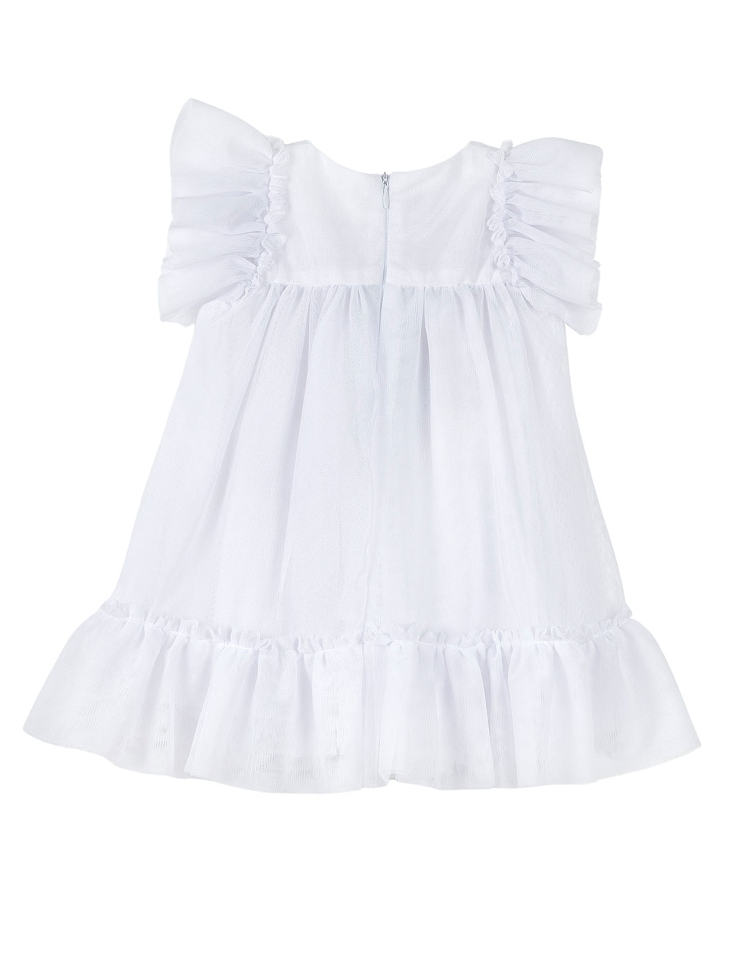 Παιδικό λευκό φόρεμα για κορίτσι ,τούλι.Regular Fit.