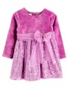 Παιδικό φόρεμα Babylonfashion ροζ φούξια με παγιέτες και φιόγκο
