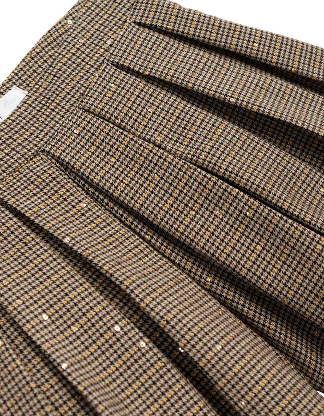 Παιδικό καρό σόρτς Funky Kids μπεζ-καφέ με πιέτες