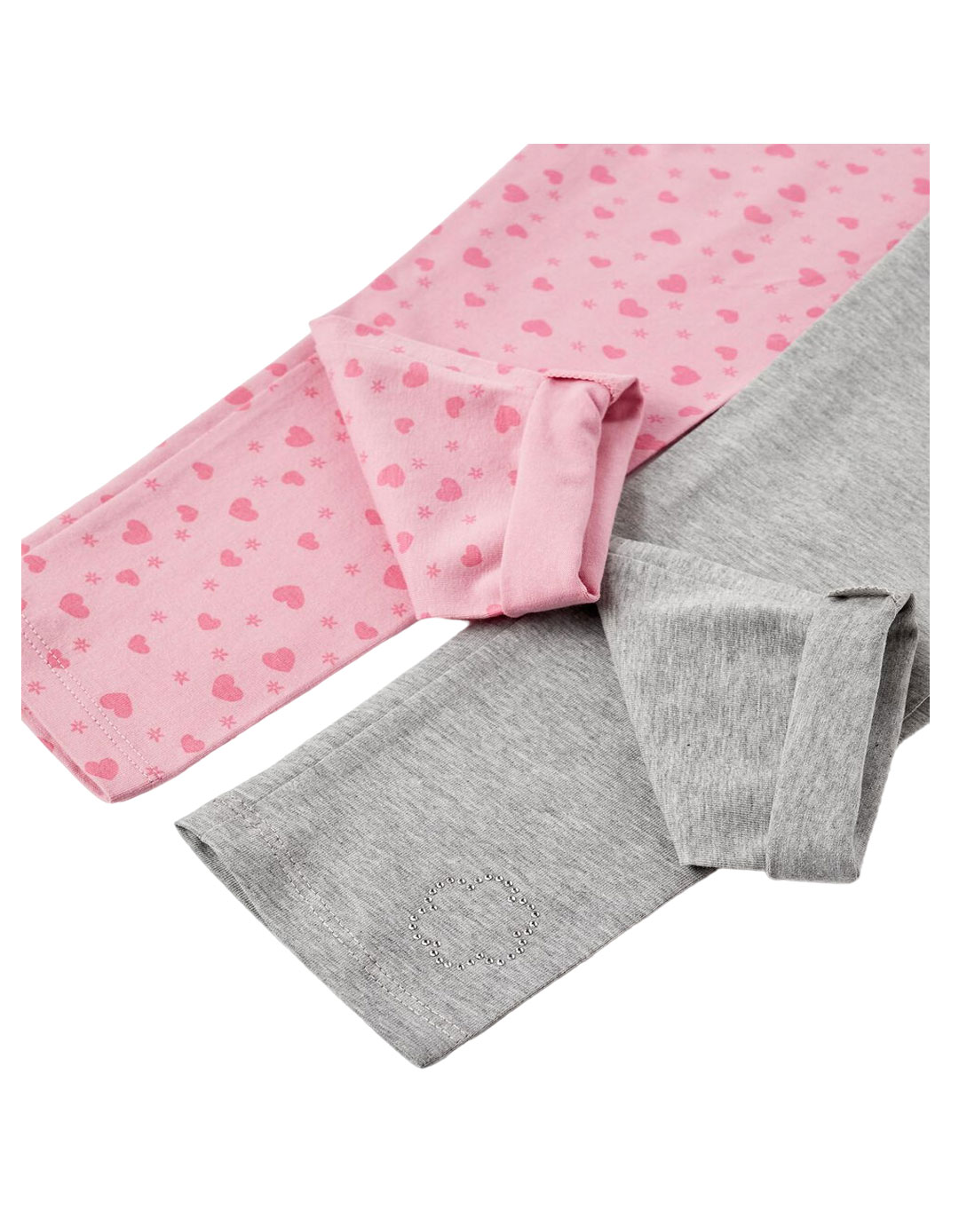 Πακέτο με δύο ζευγάρια κολάν για κορίτσι, ροζ/γκρι, Slim Fit, 95% βαμβάκι, 5% ελαστάνη. Πακέτο με δύο ζευγάρια κολάν για κορίτσι, ροζ/γκρι, Slim Fit, 95% βαμβάκι, 5% ελαστάνη.