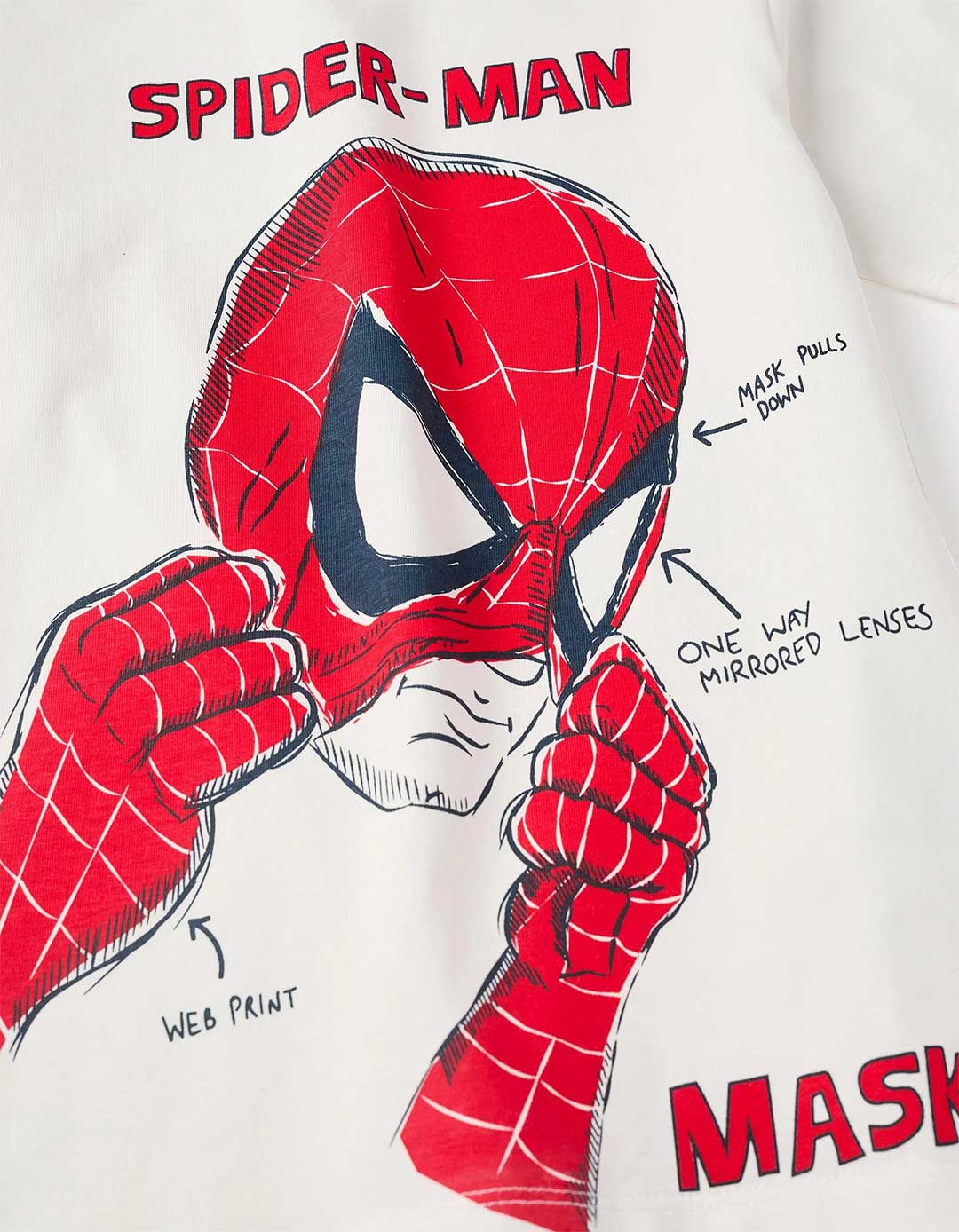  Παιδικό Μπλουζάκι Zippy Spiderman Λευκό 100% Βαμβάκι με Πιστοποίηση Oeko-Tex Standard 100 .Slim Fit