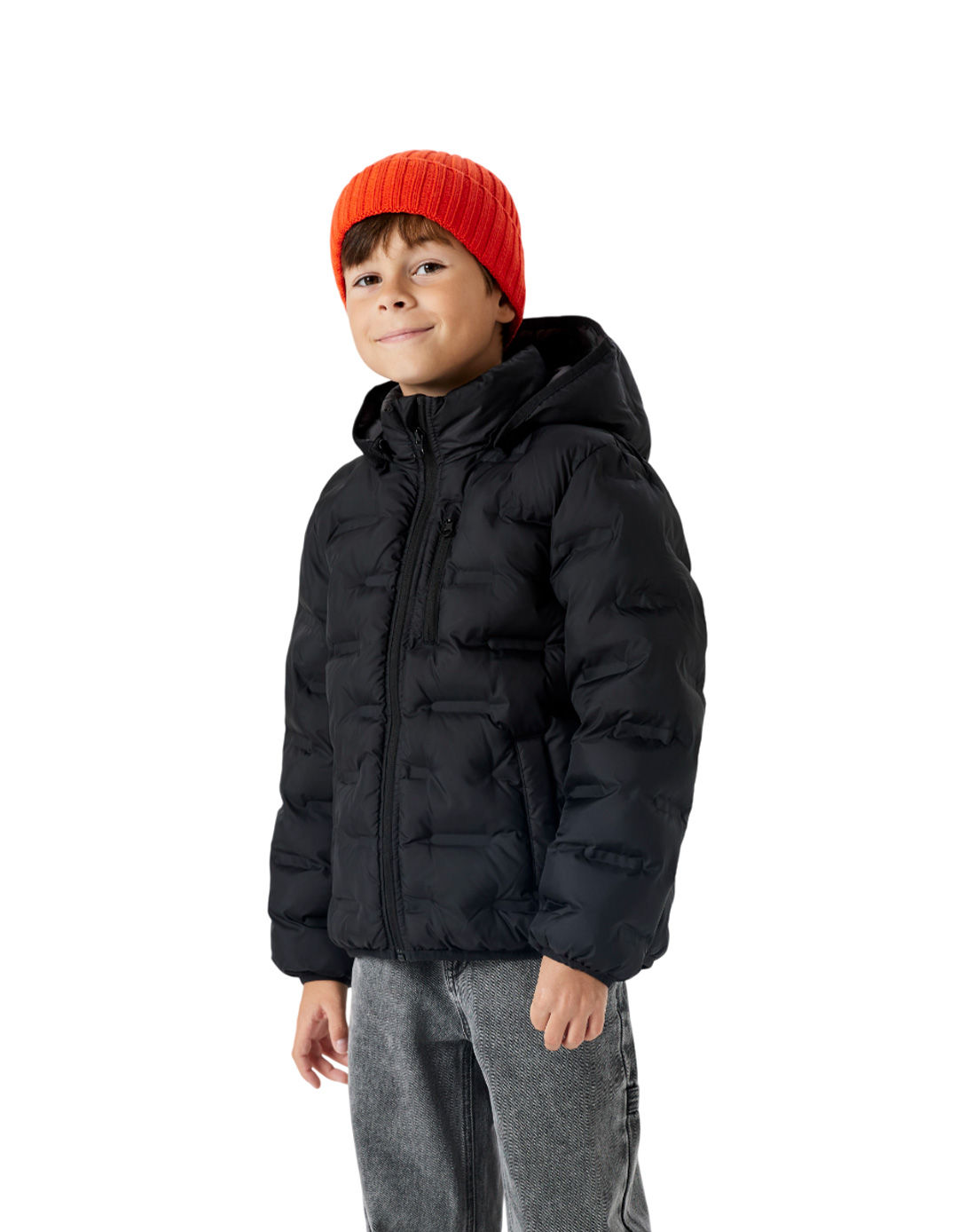 Μαύρο παιδικό μπουφάν Name It αγορίστικο Παιδικό μαύρο μπουφάν Name It για αγόρια 8-14 ετών
