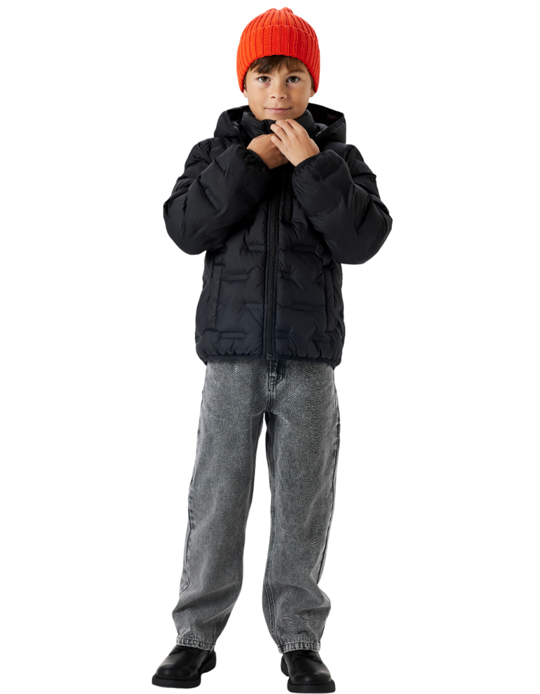 Μαύρο παιδικό μπουφάν Name It αγορίστικο Παιδικό μαύρο μπουφάν Name It για αγόρια 8-14 ετών