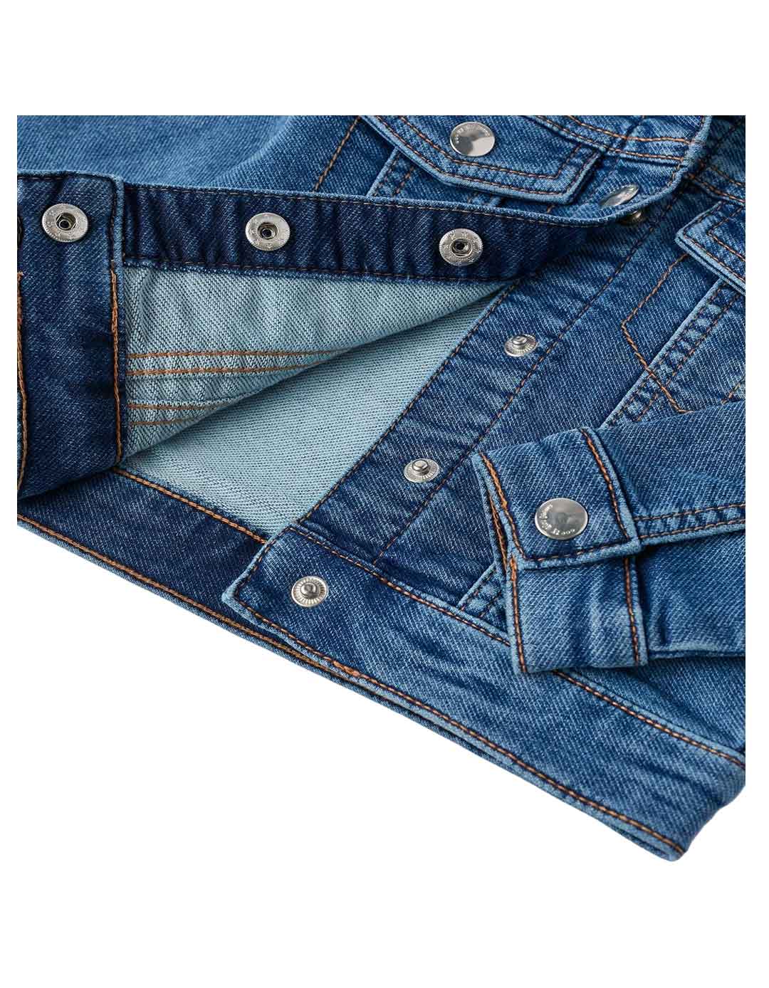 Τζιν μπουφάν για κορίτσι, μπλε, Slim Fit, 83% βαμβάκι, 16% πολυεστέρας, 1% ελαστάνη.