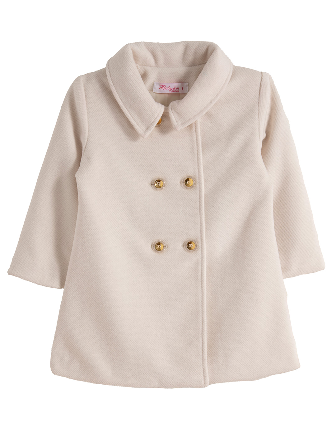  Παιδικό παλτό Babylonfashion εκρού με χρυσά κουμπιά 2–8 ετών.Regular Fit.
