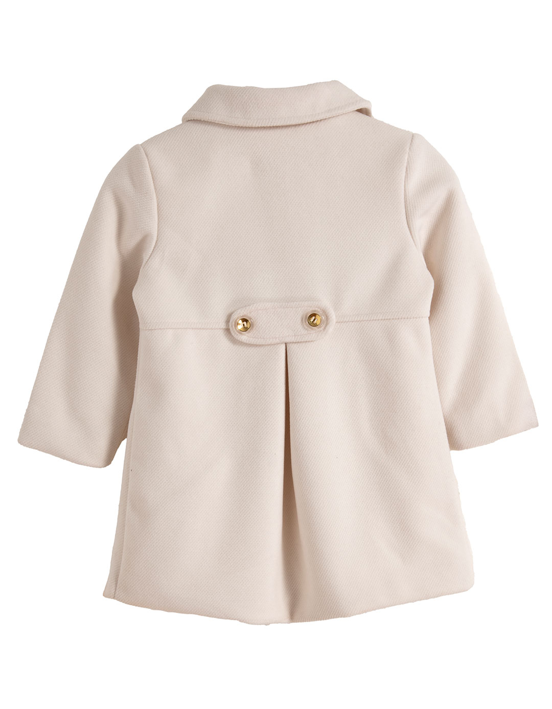 Παιδικό παλτό Babylonfashion εκρού με χρυσά κουμπιά για κορίτσια