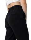 Ψηλόμεσο τζιν Paperbag για κορίτσι, μαύρο, Regular Fit, 98% βαμβάκι, 2% ελαστάνη.