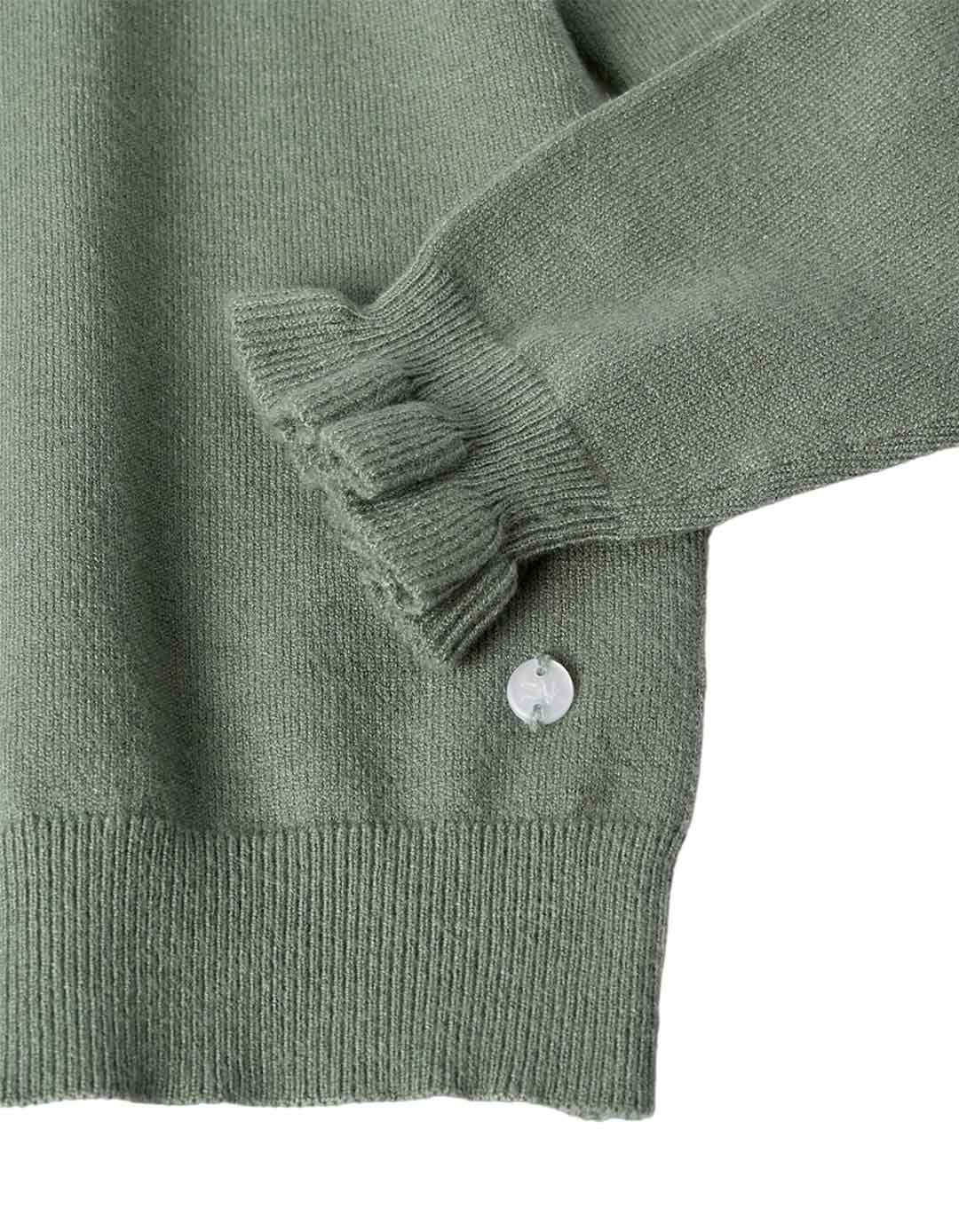 Πλεκτό παιδικό πουλόβερ για κορίτσι με βολάν Zippy