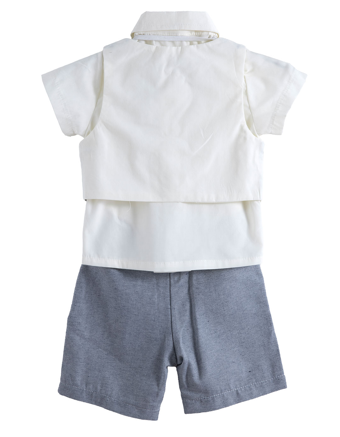 Βρεφικό Σετ για Αγόρι με Πουκάμισο, Γιλέκο και Σορτσάκι,Εκρου-Γκρι70%cotton30%pl.Καλοκαιρινό Σύνολο με Παπιγιόν.Regular Fit. Βρεφικό Σετ για Αγόρι με Πουκάμισο, Γιλέκο και Σορτσάκι,Εκρου-Γκρι70%cotton30%pl.Καλοκαιρινό Σύνολο με Παπιγιόν.Regular Fit.