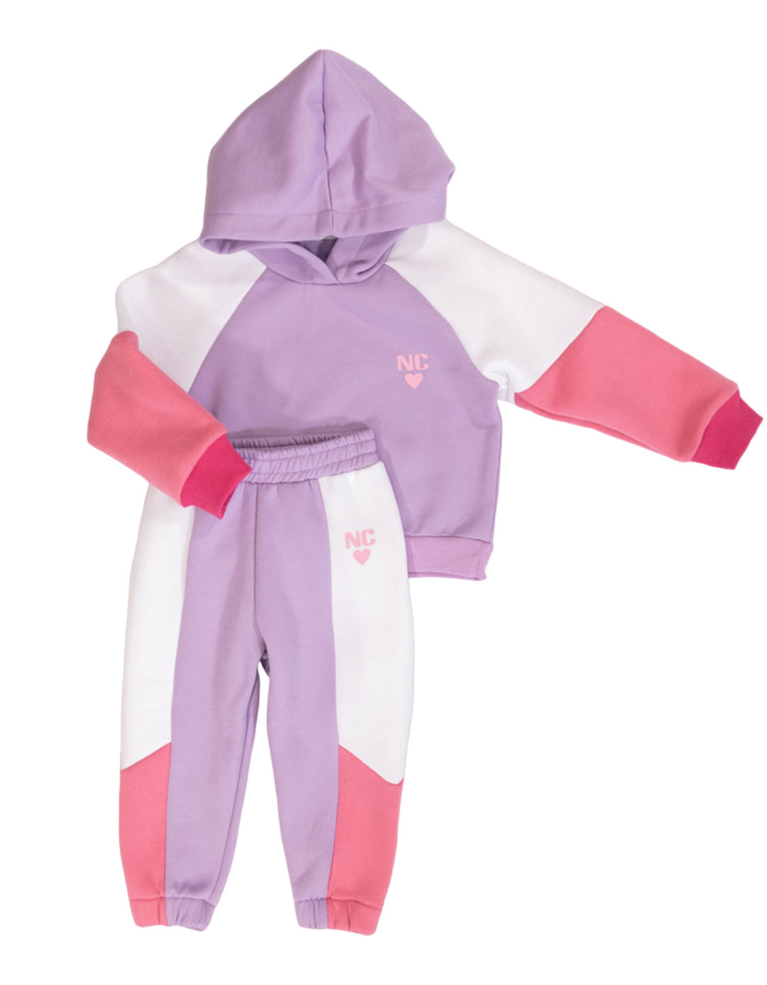 Παιδικό σετ φόρμα για κορίτσι, μωβ-λευκό, Regular Fit, 80% βαμβάκι, 20% πολυεστέρας. Παιδικό σετ φόρμα για κορίτσι, μωβ-λευκό, Regular Fit, 80% βαμβάκι, 20% πολυεστέρας.