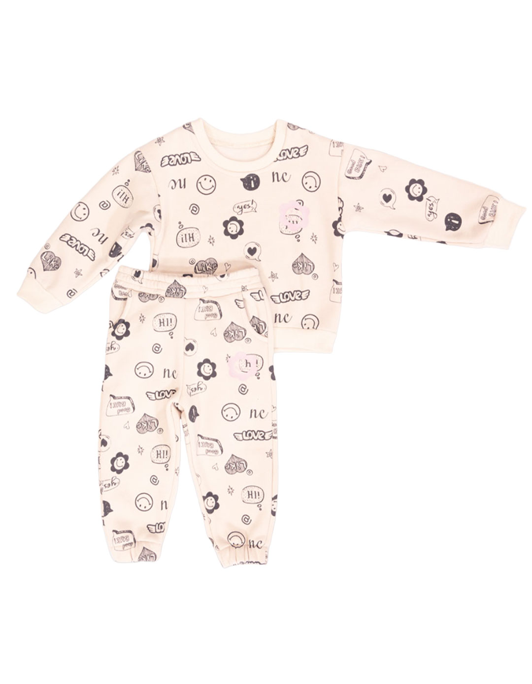 Παιδικό σετ φόρμα New College για κορίτσι μπεζ, Regular Fit, 80% βαμβάκι, 20% πολυεστέρας. Παιδικό σετ φόρμα New College για κορίτσι μπεζ, Regular Fit, 80% βαμβάκι, 20% πολυεστέρας.