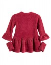 Παιδικό βελούδινο φόρεμα Babylonfashion μπορντό με φιόγκο και μανίκια καμπάνα