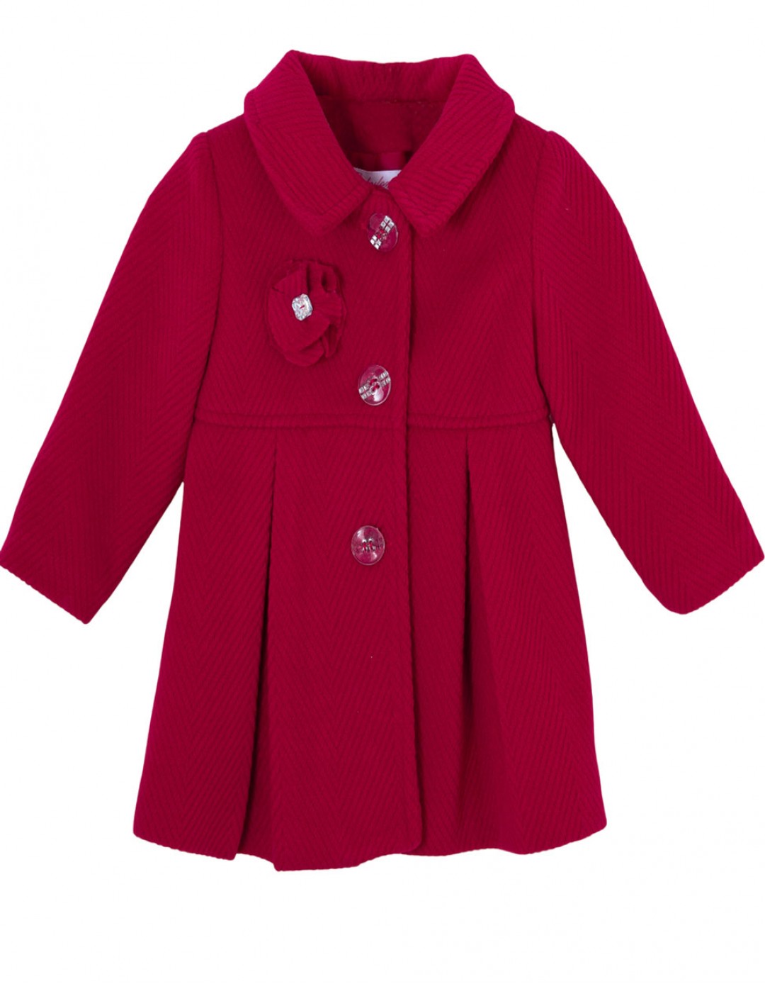 Βρεφικό παλτό για κορίτσι, κόκκινο τριανταφυλλί, Regular Fit, 100% Pol.