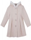 Παιδικό παλτό με κουκούλα για κορίτσι, εκρού, Regular Fit, 93% PL-7% VI.