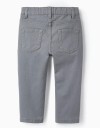 Παντελόνι βρεφικό για αγόρι, γκρι, Slim Fit, 98% βαμβάκι, 2% ελαστάνη.