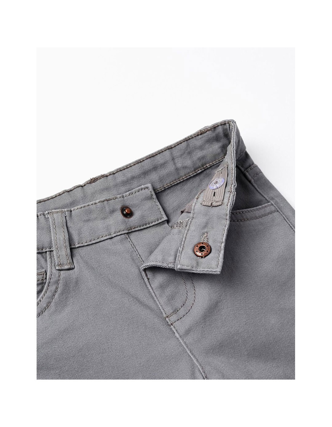 Παντελόνι βρεφικό για αγόρι, γκρι, Slim Fit, 98% βαμβάκι, 2% ελαστάνη.