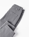 Παντελόνι βρεφικό για αγόρι, γκρι, Slim Fit, 98% βαμβάκι, 2% ελαστάνη.