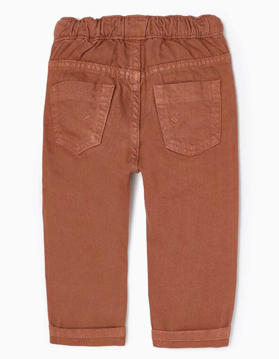 Παντελόνι για αγόρι twill,σκούρο Πορτοκαλί, Slim Fit, 100% βαμβάκι.