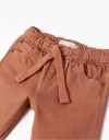 Παντελόνι για αγόρι twill,σκούρο Πορτοκαλί, Slim Fit, 100% βαμβάκι.